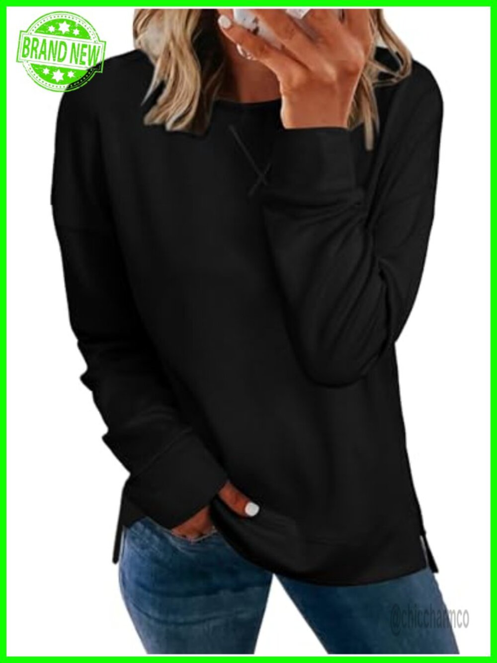 Women's Long Sleeve Crewneck Lightweight Modal Sweatshirt